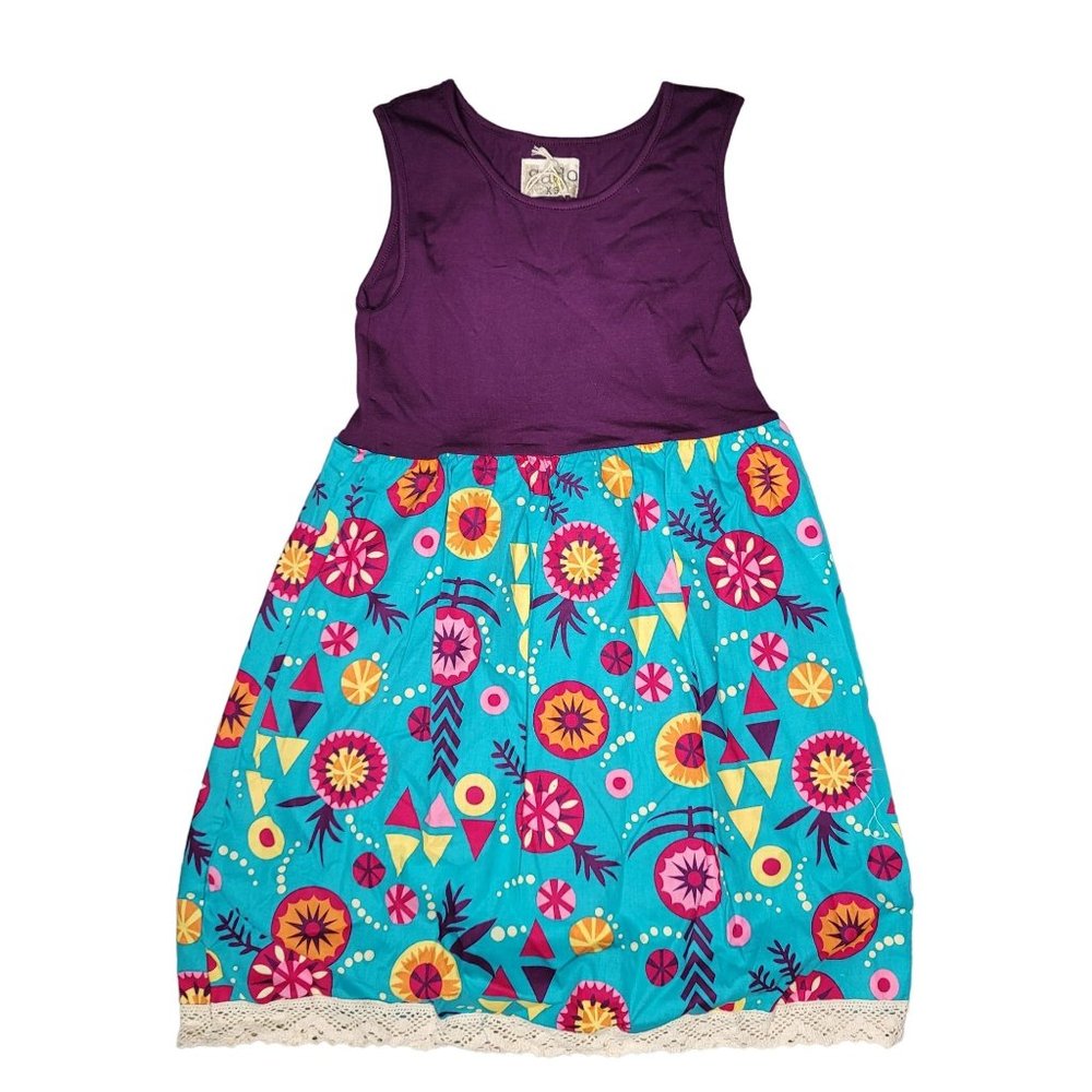 Sado NWT purple blue pink floral lace trim easter spring summer dress size xs